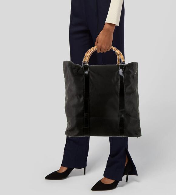 Gucci Handbags - Gucci Vintage Black Bamboo handle tote / travel bag Tom Ford Era Oversized XL